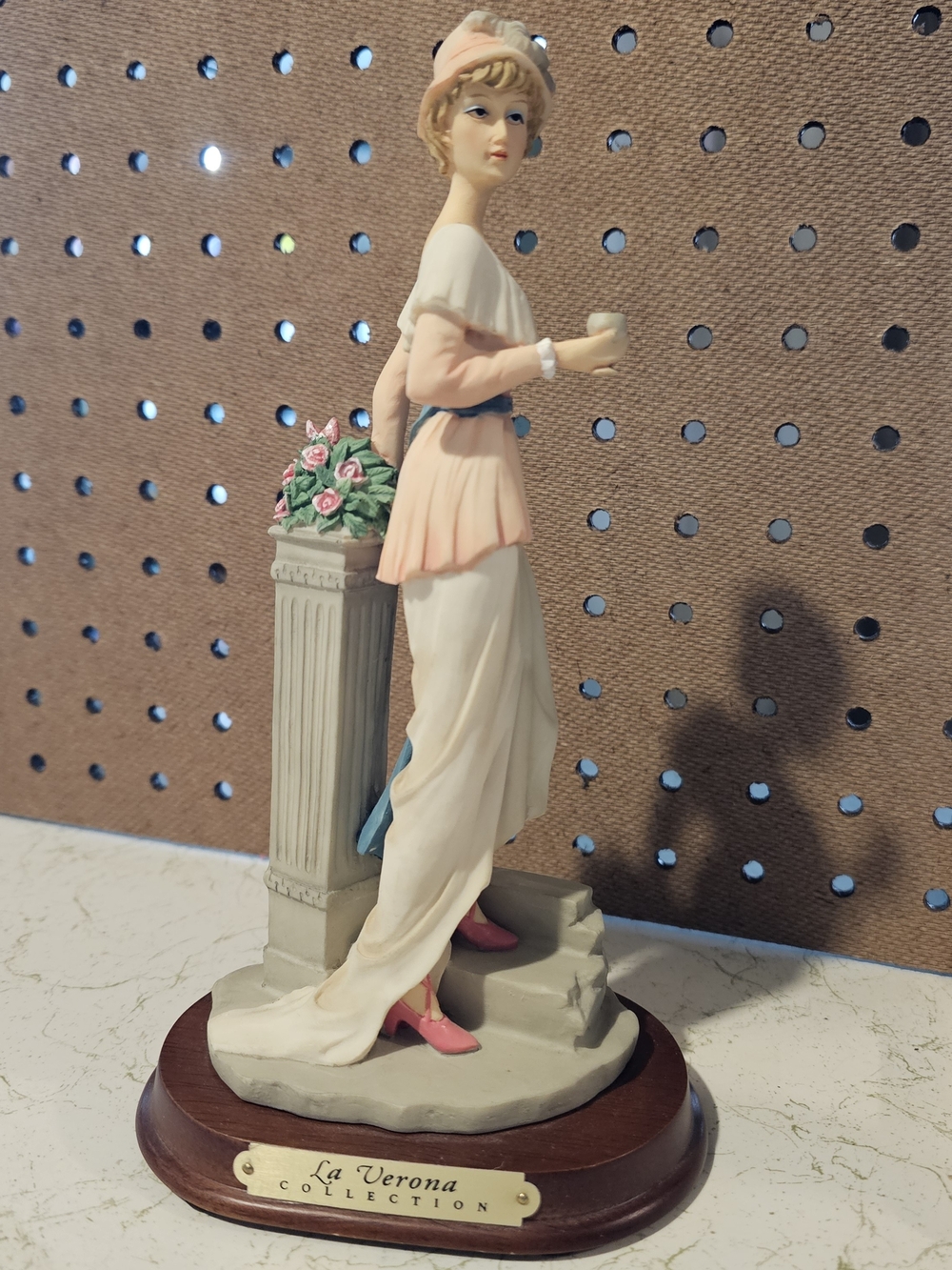 La Verona Pink & Cream Lady Figurine Accent Statue